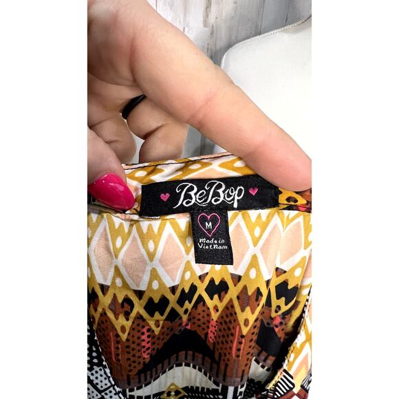 BeBop Women's Multicolor Geometric Knee Length Dress Size Small Boho Casual - Picture 5 of 5